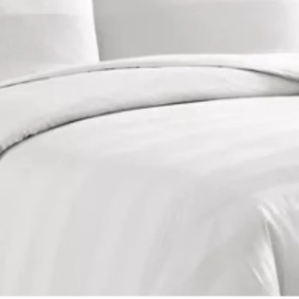 Vera Wang Queen White‎ Waffle Stripe 3-Piece Cotton Duvet Cover Sham Set New